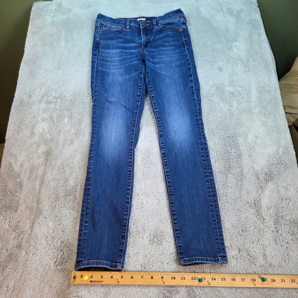 J.Crew Toothpick Jeans Womens 27/30 Mid Rise Skinny Stretch Blue Denim 80‎